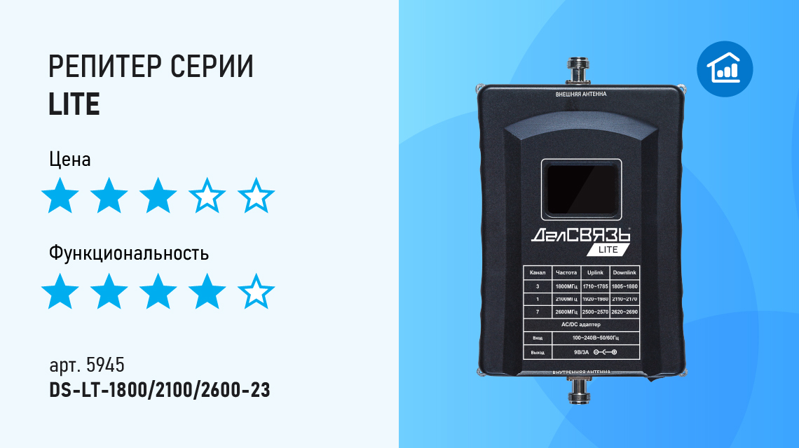 Репитер серии LITE отличное решение проблем сотовой связи